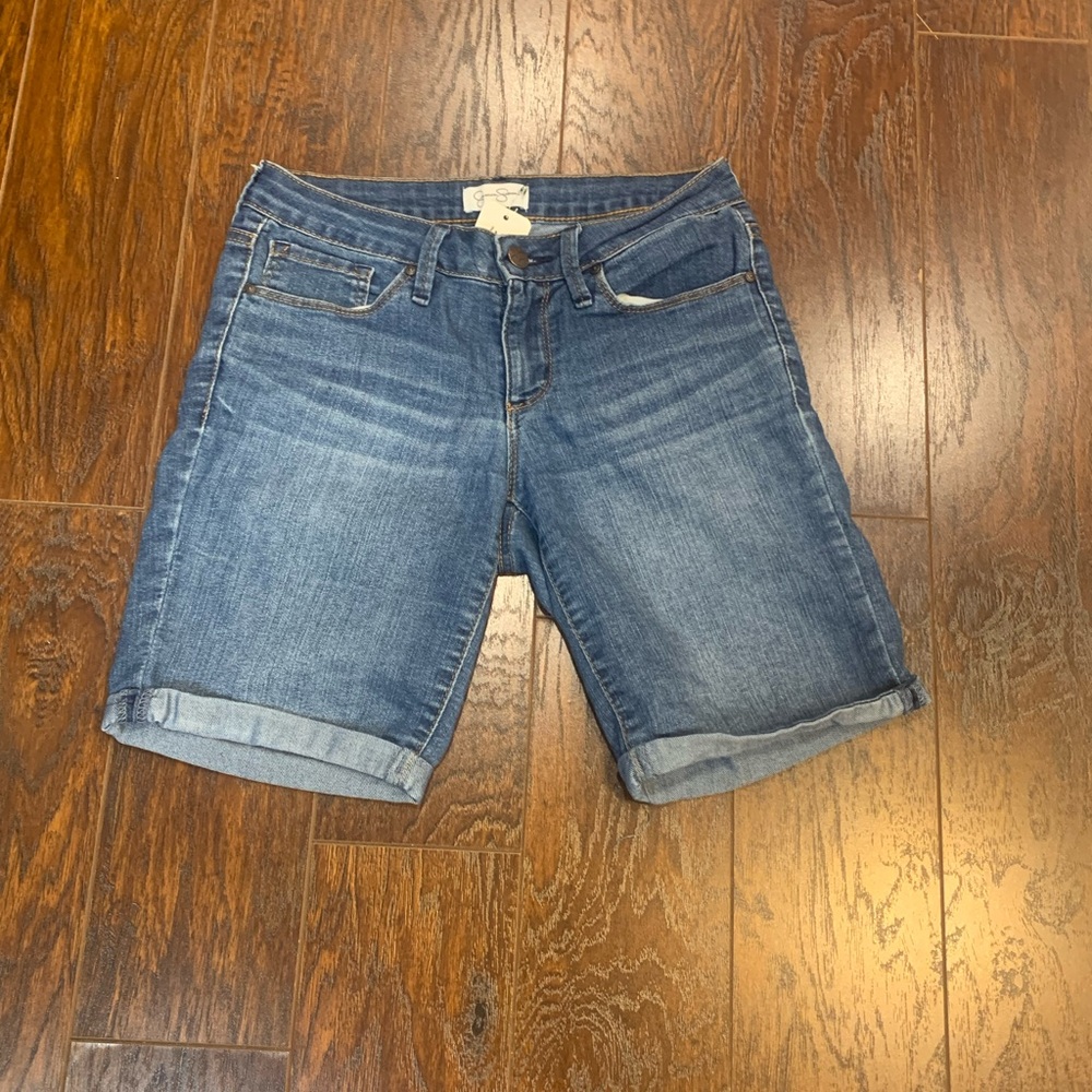 Jessica Simpson Blue Jean Shorts with Cuffed Hem